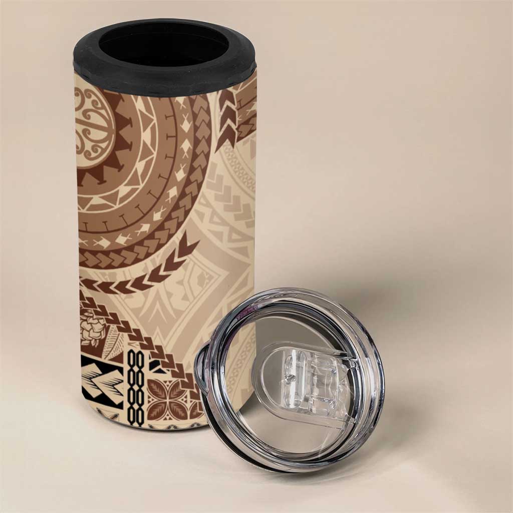 Samoa Siapo Pattern Simple Style 4 in 1 Can Cooler Tumbler