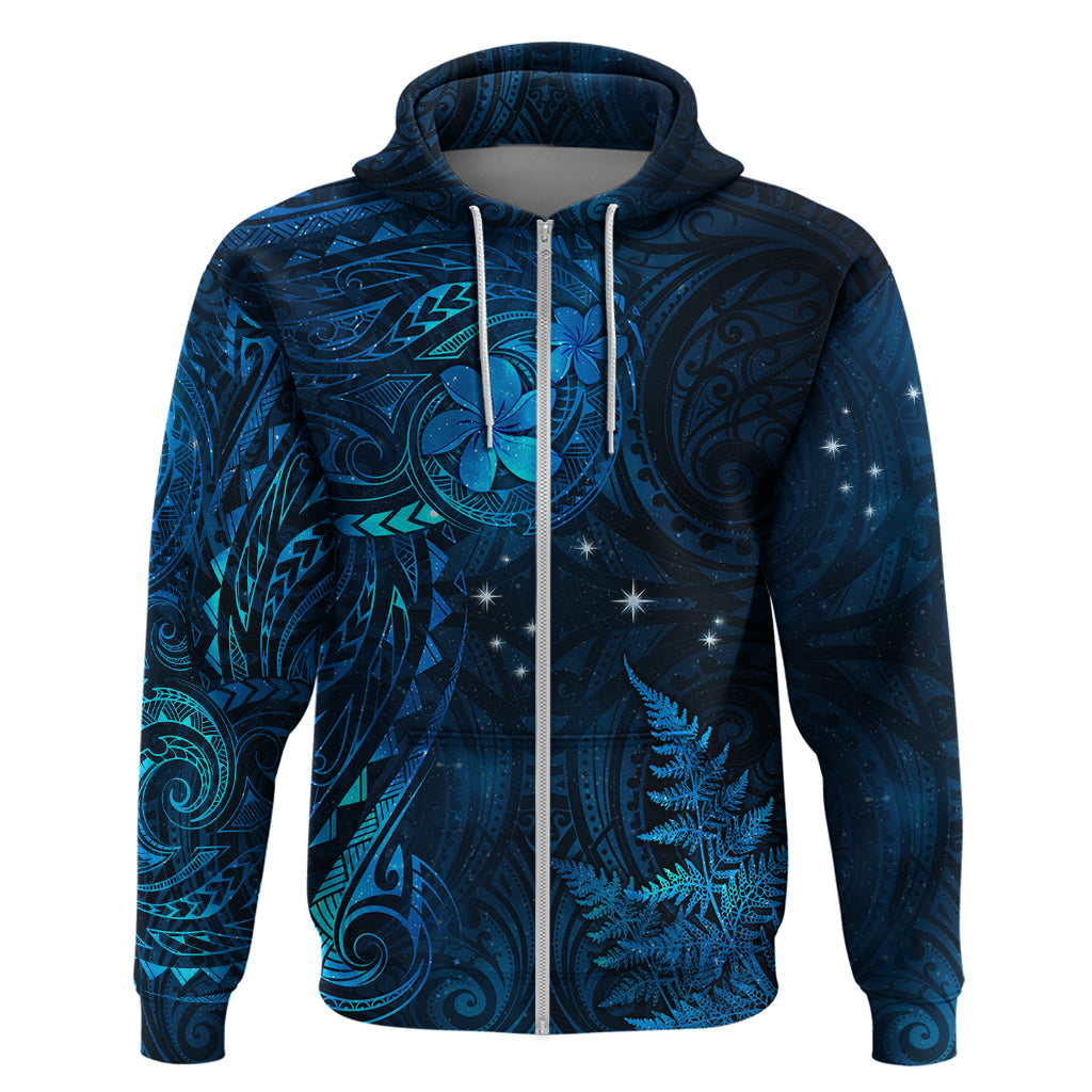 New Zealand Matariki Zip Hoodie Maori New Year LT05 Zip Hoodie Blue - Polynesian Pride