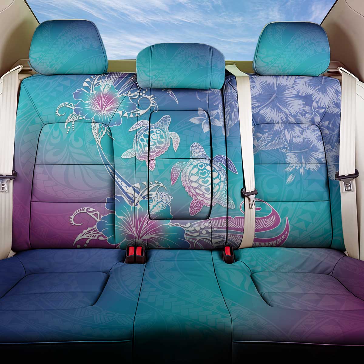 Polynesia Sea Turtle Couple Back Car Seat Cover Love Is Life
