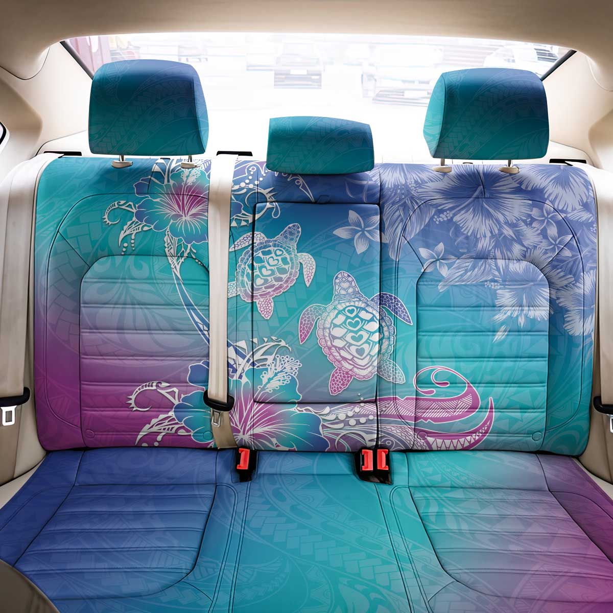 Polynesia Sea Turtle Couple Back Car Seat Cover Love Is Life
