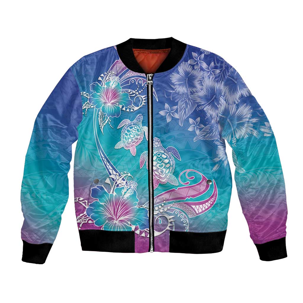 Polynesia Sea Turtle Couple Bomber Jacket Love Is Life