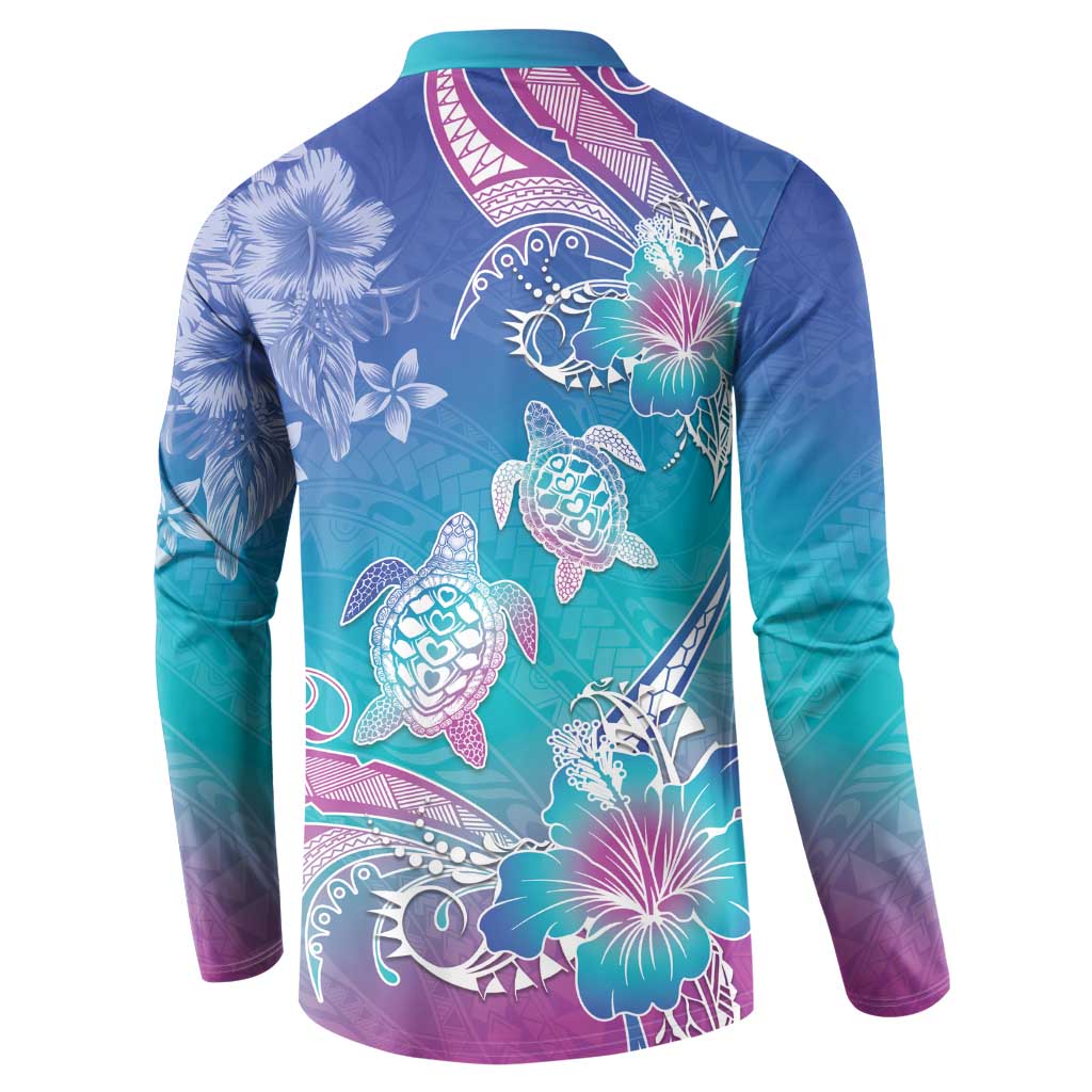 Polynesia Sea Turtle Couple Button Sweatshirt Love Is Life