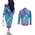 Polynesia Sea Turtle Couple Couples Matching Off The Shoulder Long Sleeve Dress and Long Sleeve Button Shirt Love Is Life