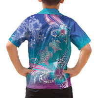 Polynesia Sea Turtle Couple Family Matching Tank Maxi Dress and Hawaiian Shirt Love Is Life