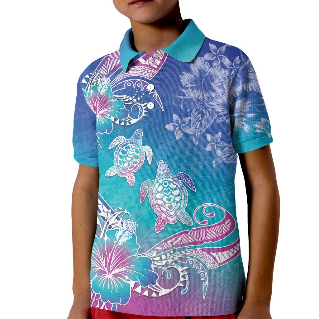 Polynesia Sea Turtle Couple Kid Polo Shirt Love Is Life