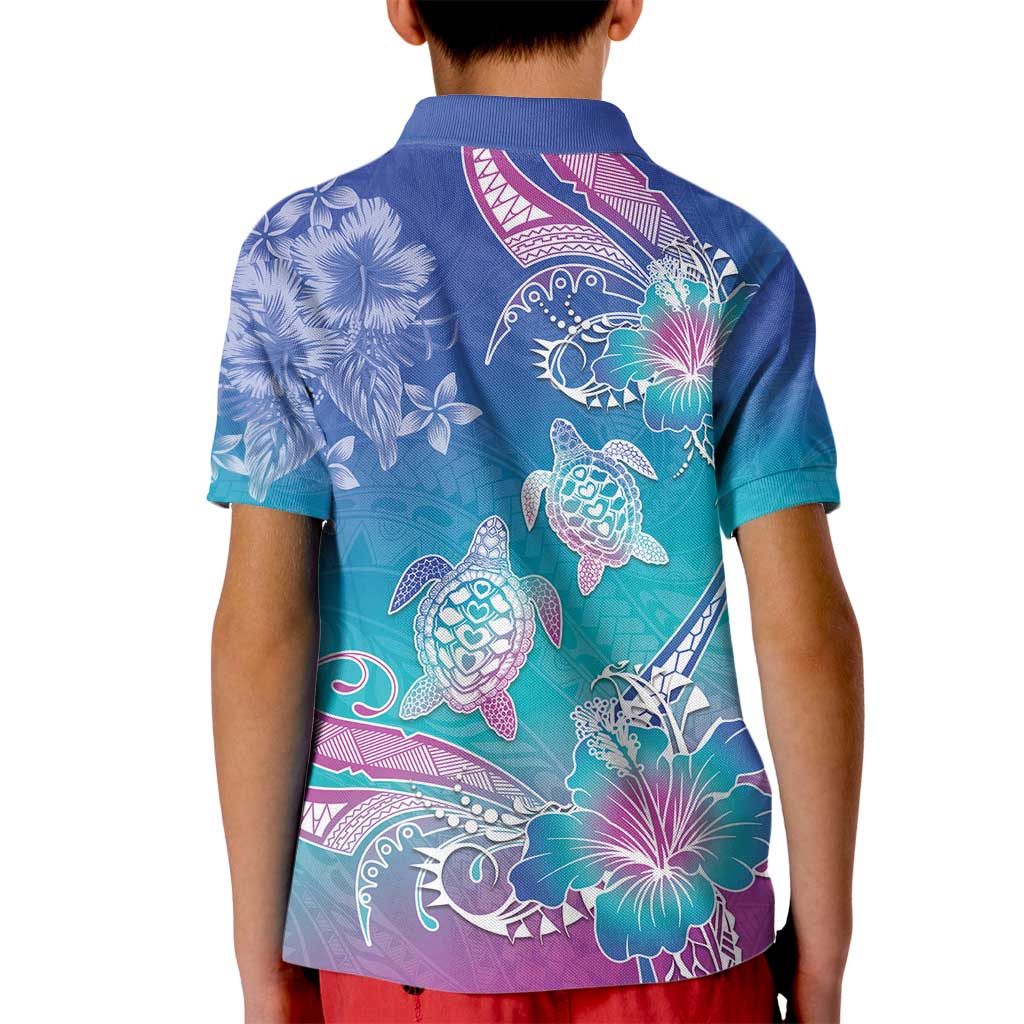 Polynesia Sea Turtle Couple Kid Polo Shirt Love Is Life