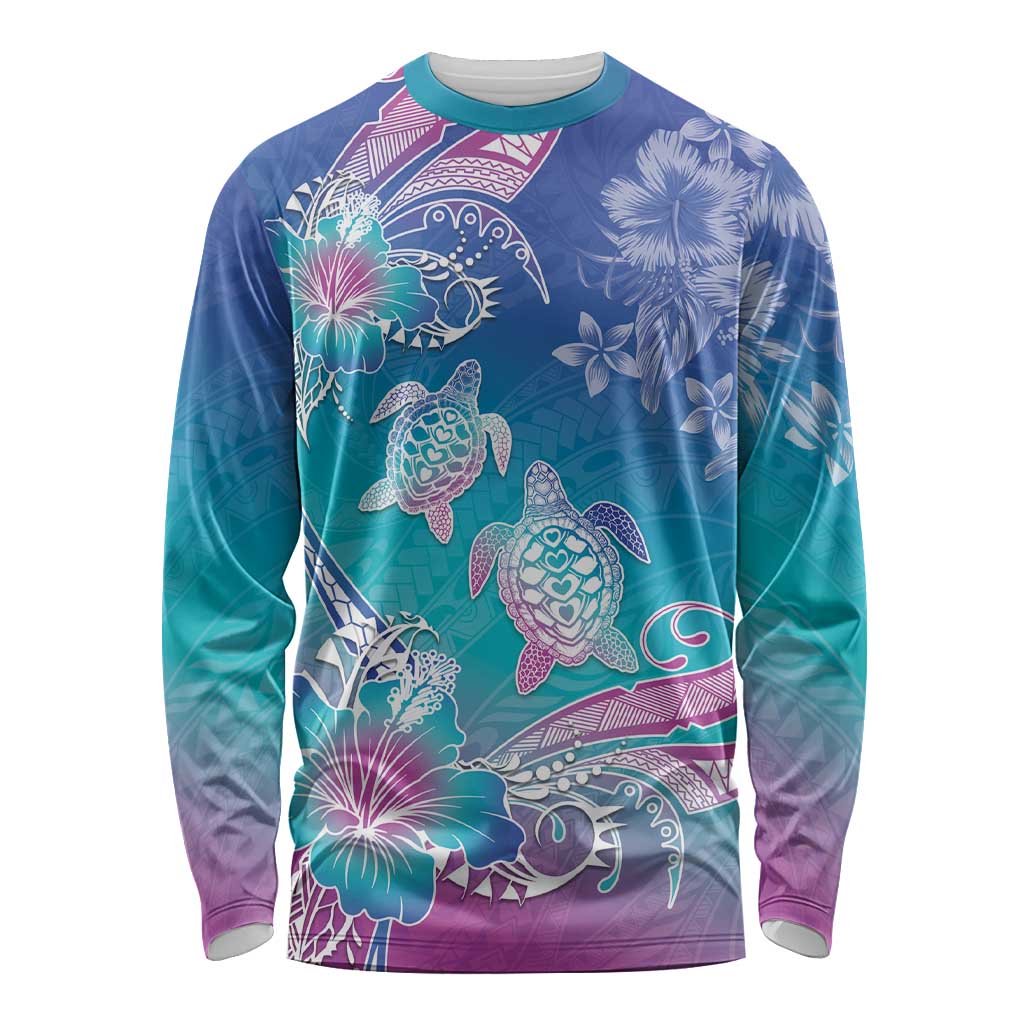 Polynesia Sea Turtle Couple Long Sleeve Shirt Love Is Life