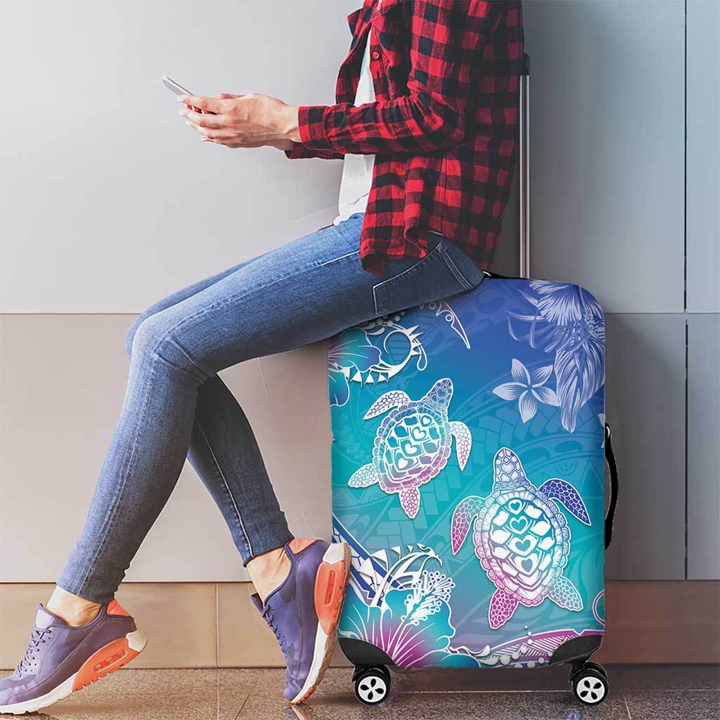 Polynesia Sea Turtle Couple Luggage Cover Love Is Life