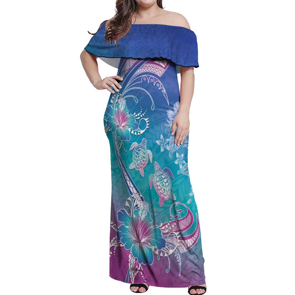 Polynesia Sea Turtle Couple Off Shoulder Maxi Dress Love Is Life