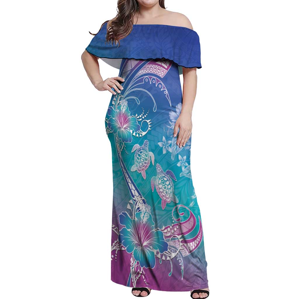 Polynesia Sea Turtle Couple Off Shoulder Maxi Dress Love Is Life