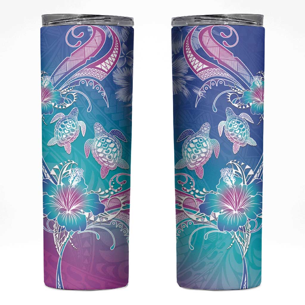 Polynesia Sea Turtle Couple Skinny Tumbler Love Is Life