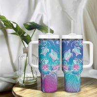 Polynesia Sea Turtle Couple Tumbler With Handle Love Is Life