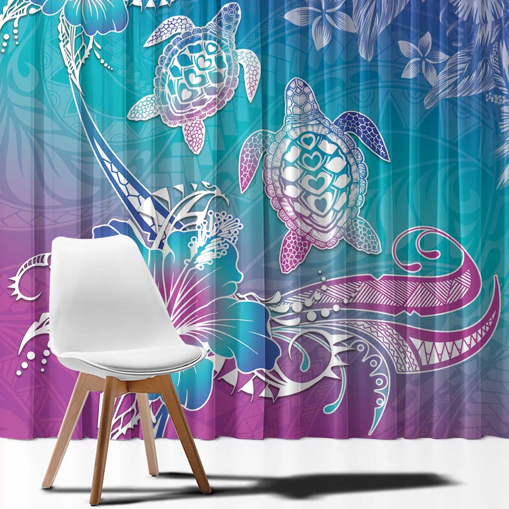 Polynesia Sea Turtle Couple Window Curtain Love Is Life