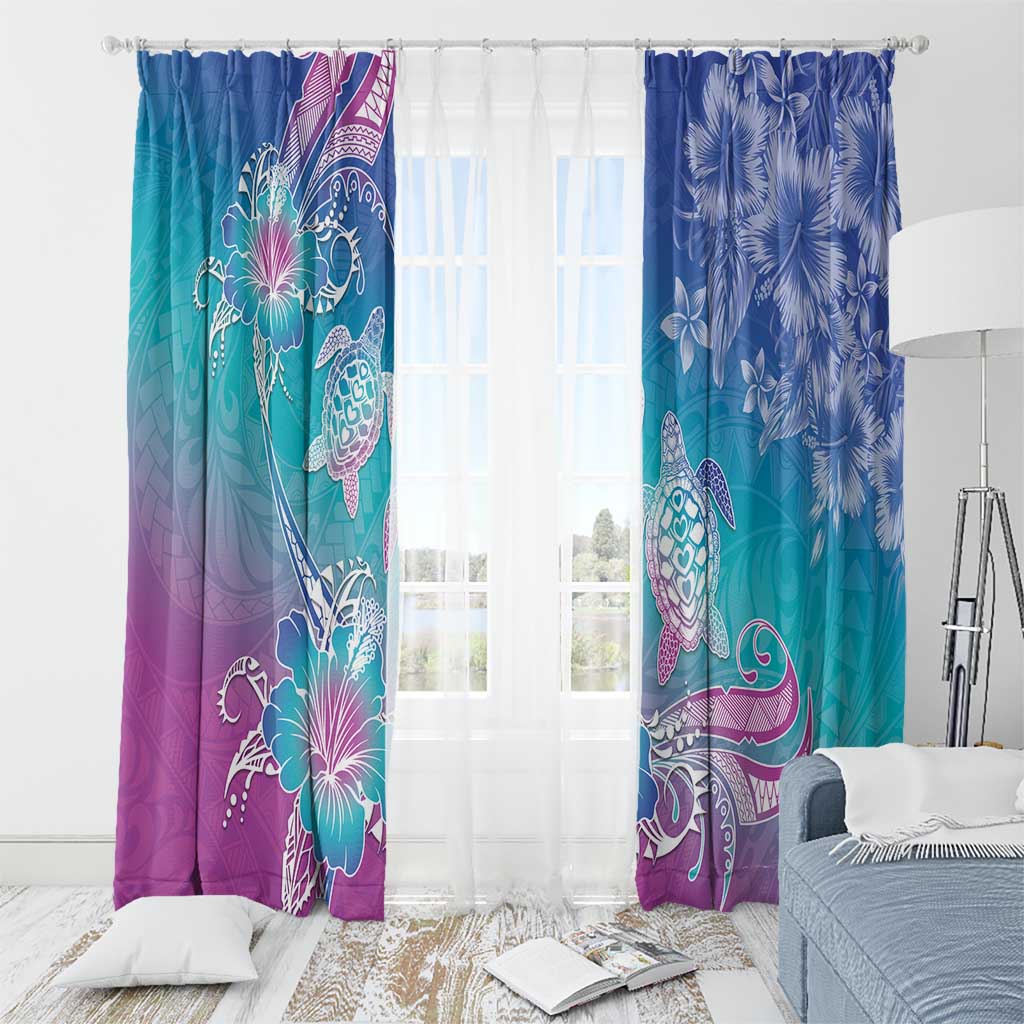 Polynesia Sea Turtle Couple Window Curtain Love Is Life