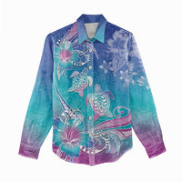Polynesia Sea Turtle Couple Women Casual Shirt Love Is Life