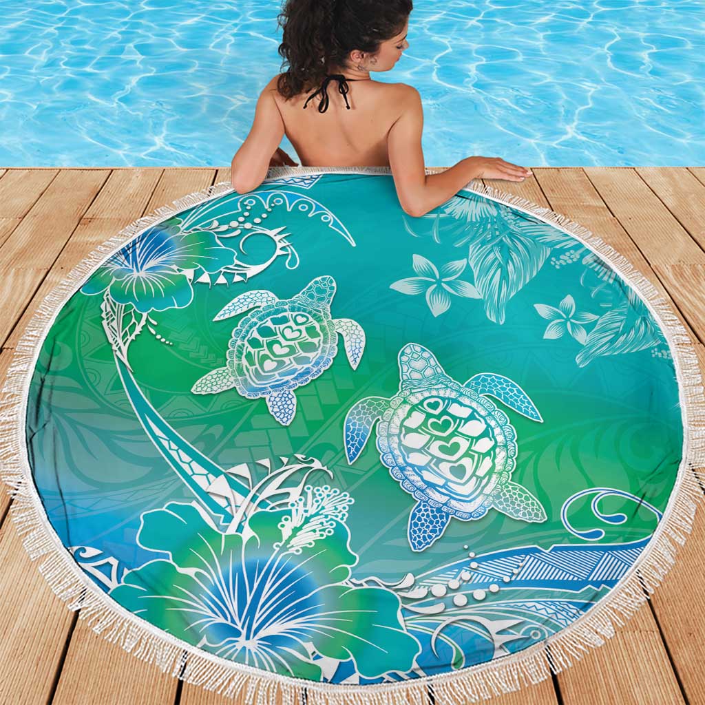 Polynesia Sea Turtle Couple Beach Blanket I Am Turtley In Love With You