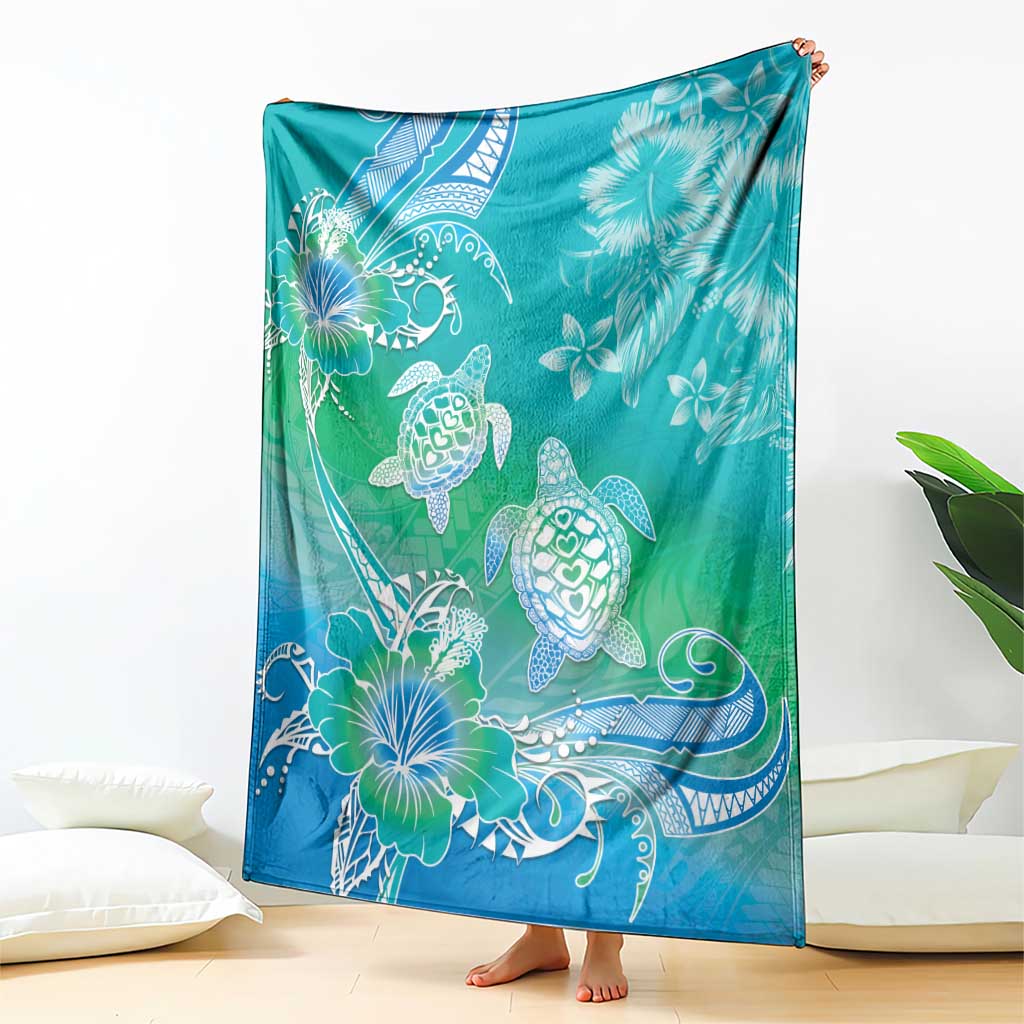 Polynesia Sea Turtle Couple Blanket I Am Turtley In Love With You