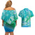 Polynesia Sea Turtle Couple Couples Matching Off Shoulder Short Dress and Hawaiian Shirt I Am Turtley In Love With You