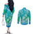Polynesia Sea Turtle Couple Couples Matching Off The Shoulder Long Sleeve Dress and Long Sleeve Button Shirt I Am Turtley In Love With You