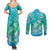 Polynesia Sea Turtle Couple Couples Matching Summer Maxi Dress and Long Sleeve Button Shirt I Am Turtley In Love With You