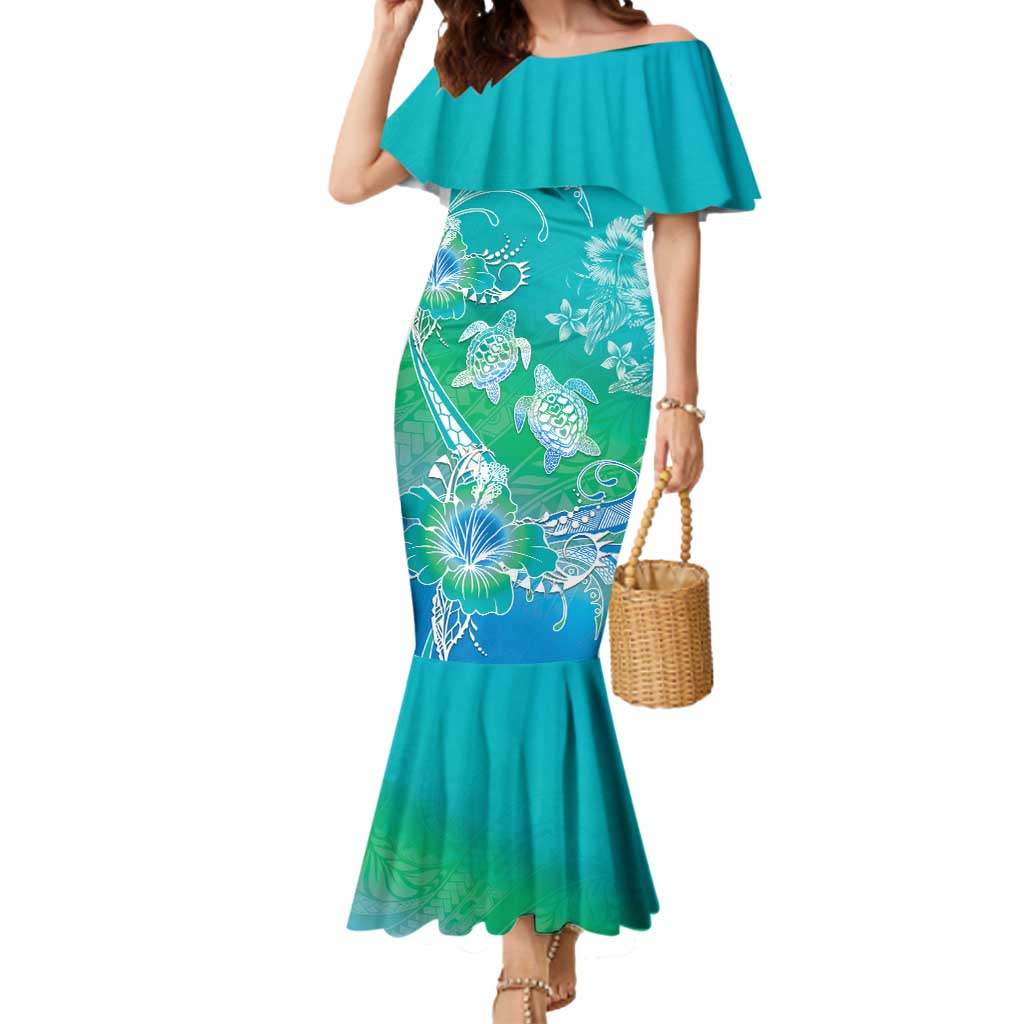 Polynesia Sea Turtle Couple Mermaid Dress I Am Turtley In Love With You