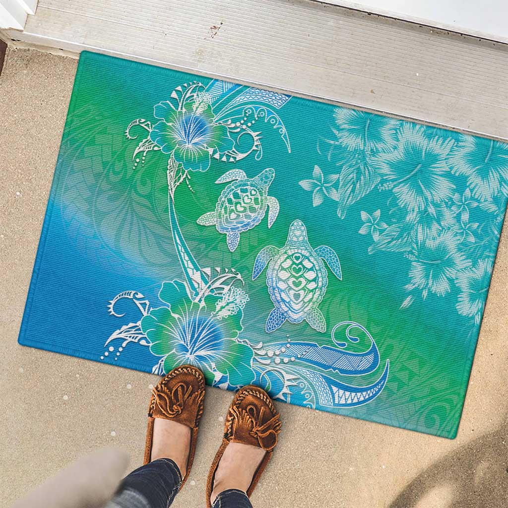 Polynesia Sea Turtle Couple Rubber Doormat I Am Turtley In Love With You