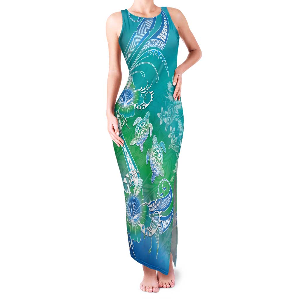 Polynesia Sea Turtle Couple Tank Maxi Dress I Am Turtley In Love With You