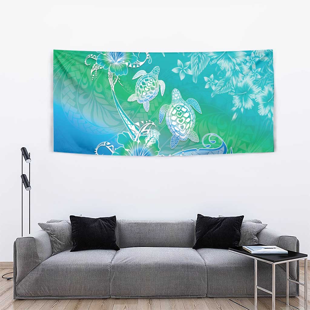 Polynesia Sea Turtle Couple Tapestry I Am Turtley In Love With You