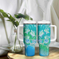 Polynesia Sea Turtle Couple Tumbler With Handle I Am Turtley In Love With You