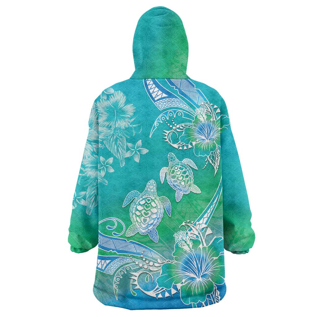 Polynesia Sea Turtle Couple Wearable Blanket Hoodie I Am Turtley In Love With You