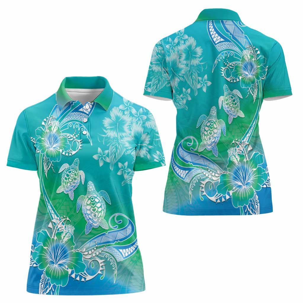 Polynesia Sea Turtle Couple Women Polo Shirt I Am Turtley In Love With You