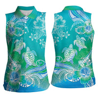 Polynesia Sea Turtle Couple Women Sleeveless Polo Shirt I Am Turtley In Love With You