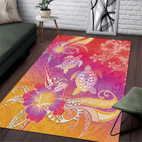 Polynesia Sea Turtle Couple Area Rug One Soul One Love