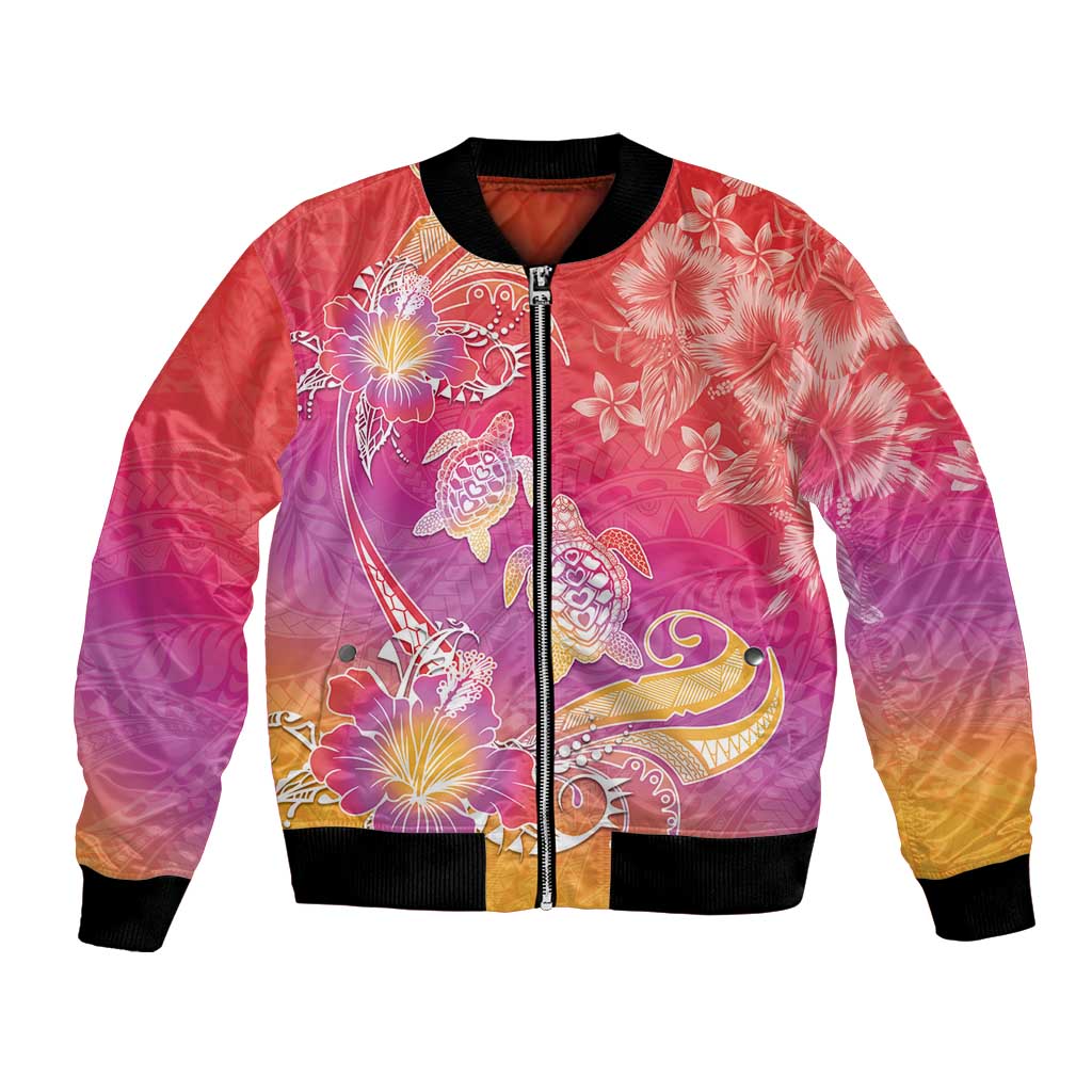 Polynesia Sea Turtle Couple Bomber Jacket One Soul One Love