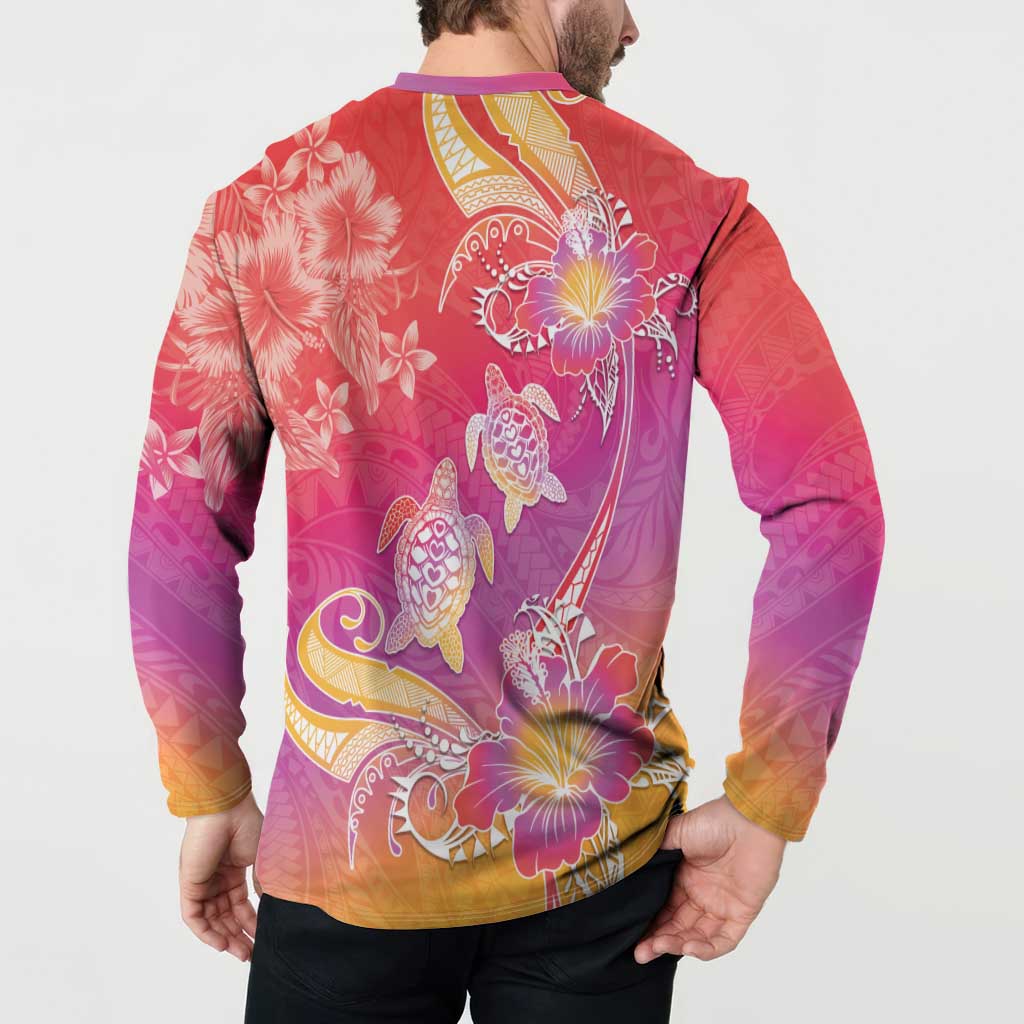 Polynesia Sea Turtle Couple Button Sweatshirt One Soul One Love