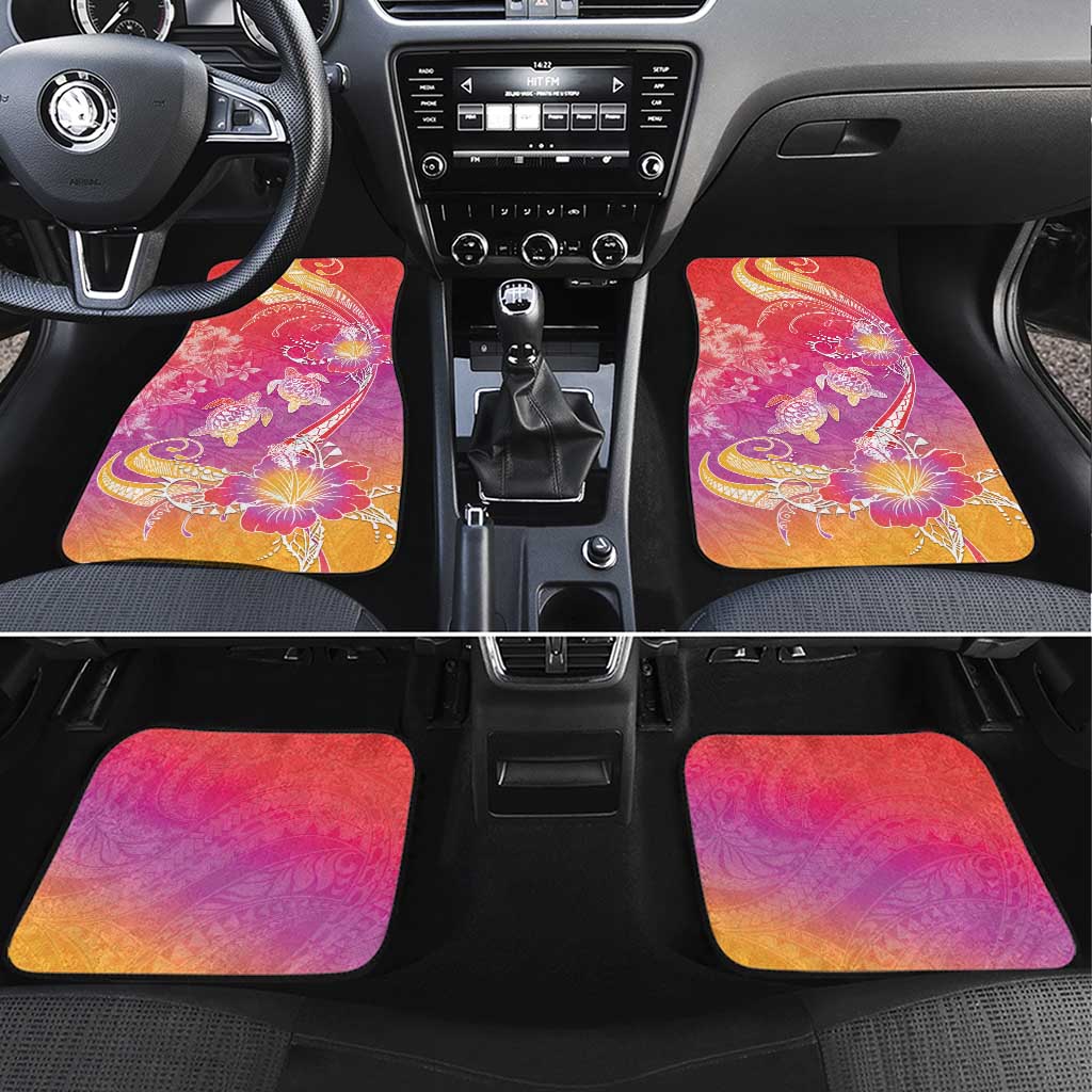 Polynesia Sea Turtle Couple Car Mats One Soul One Love