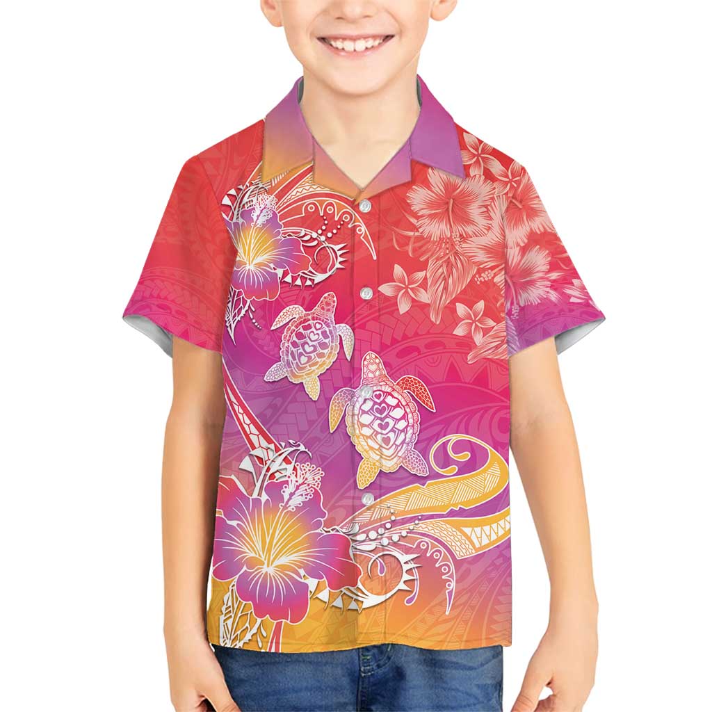 Polynesia Sea Turtle Couple Family Matching Puletasi and Hawaiian Shirt One Soul One Love