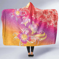 Polynesia Sea Turtle Couple Hooded Blanket One Soul One Love