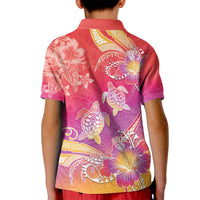 Polynesia Sea Turtle Couple Kid Polo Shirt One Soul One Love