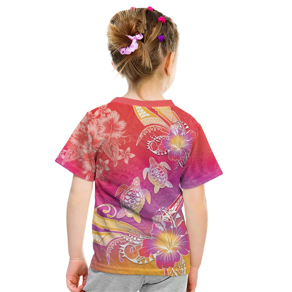 Polynesia Sea Turtle Couple Kid T Shirt One Soul One Love