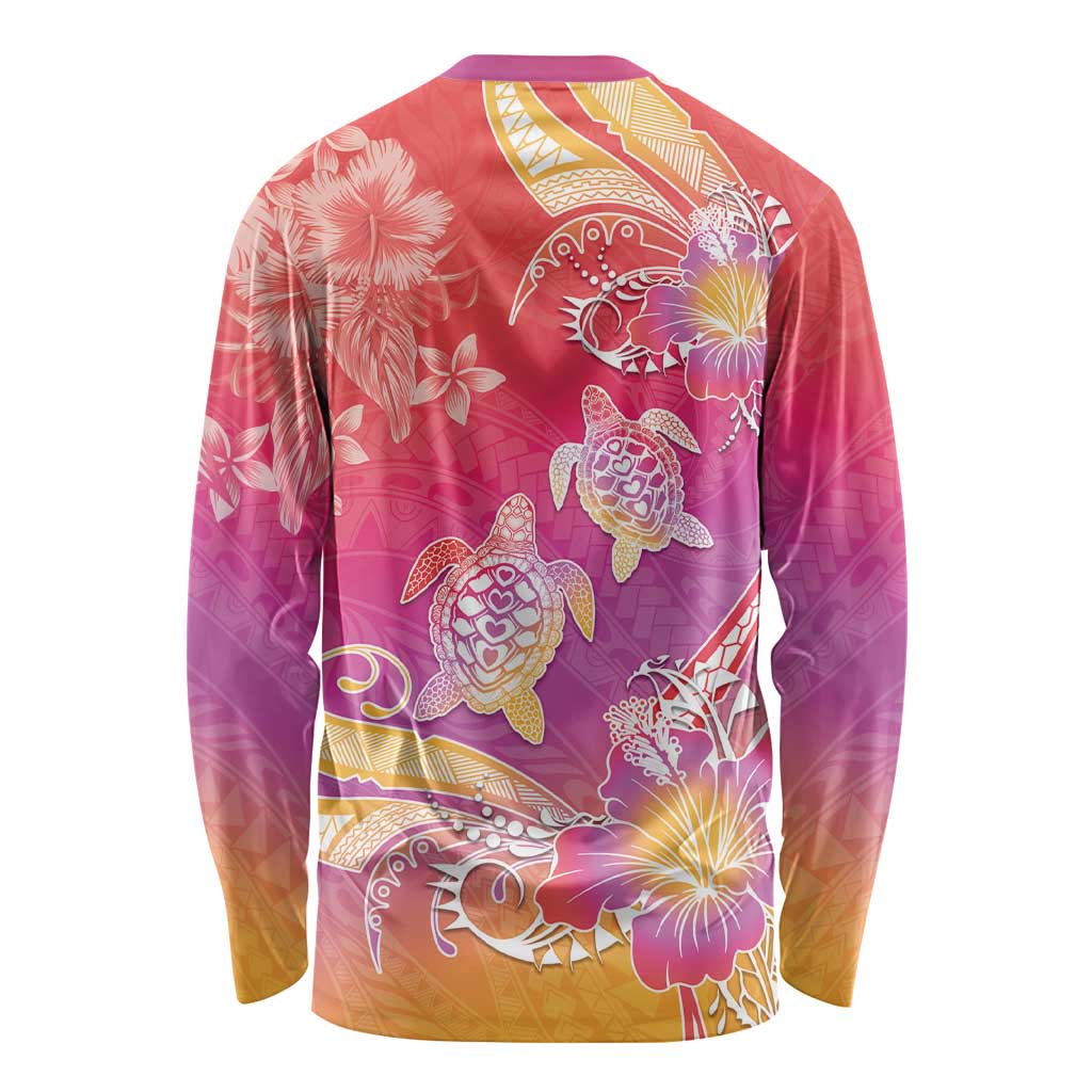 Polynesia Sea Turtle Couple Long Sleeve Shirt One Soul One Love