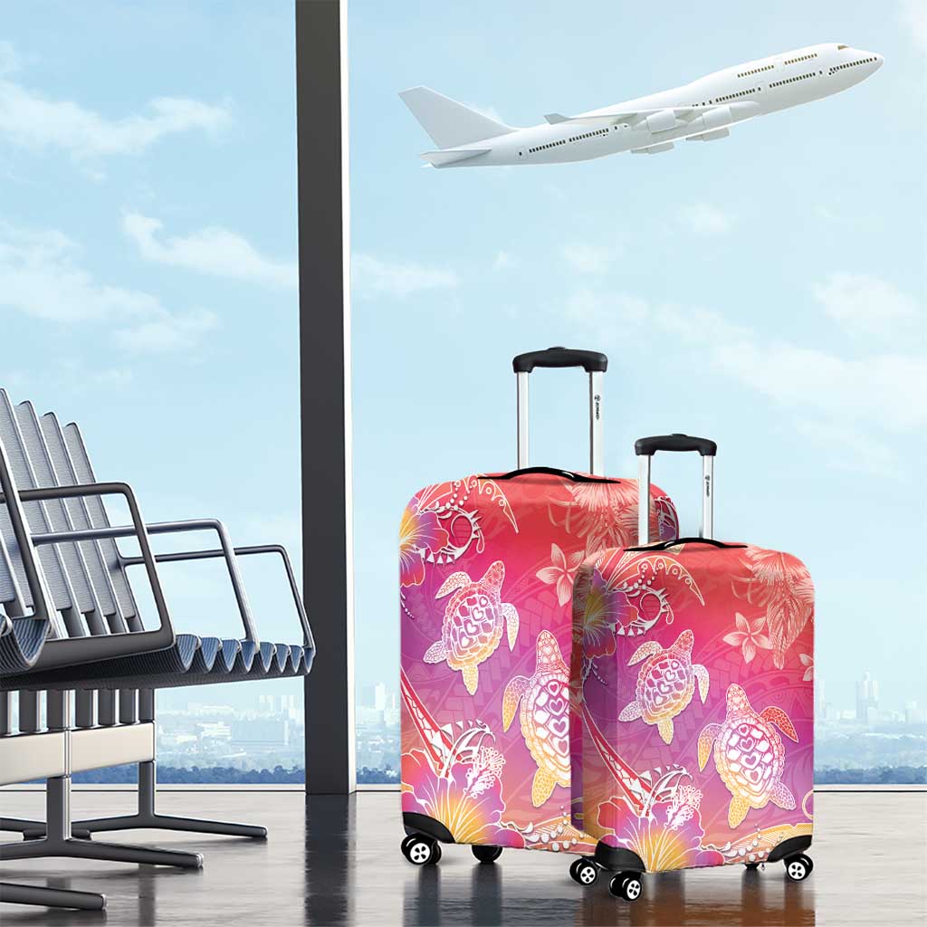 Polynesia Sea Turtle Couple Luggage Cover One Soul One Love