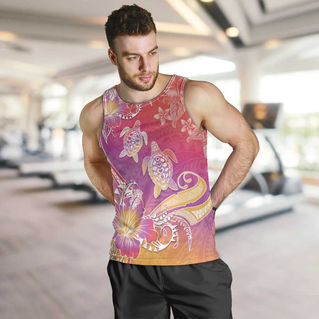 Polynesia Sea Turtle Couple Men Tank Top One Soul One Love