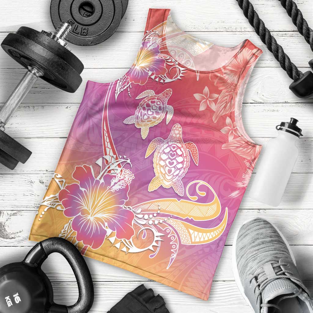Polynesia Sea Turtle Couple Men Tank Top One Soul One Love