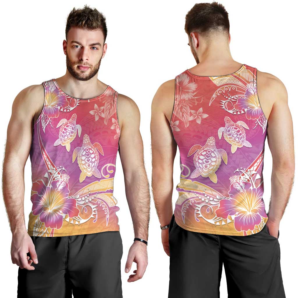 Polynesia Sea Turtle Couple Men Tank Top One Soul One Love