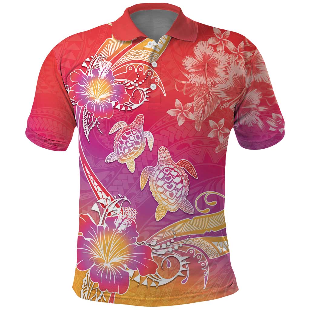 Polynesia Sea Turtle Couple Polo Shirt One Soul One Love