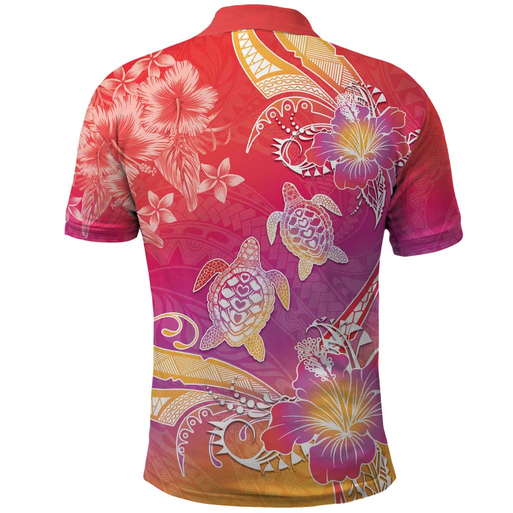 Polynesia Sea Turtle Couple Polo Shirt One Soul One Love