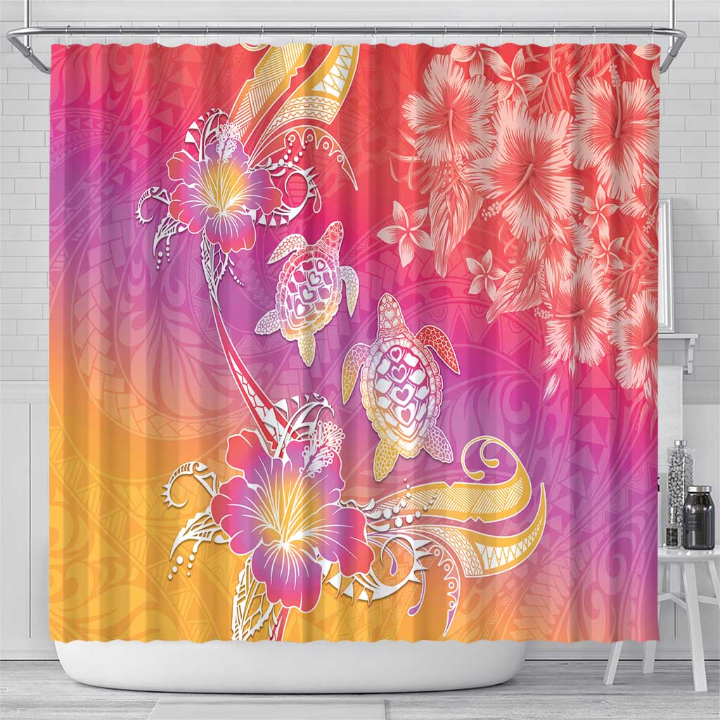 Polynesia Sea Turtle Couple Shower Curtain One Soul One Love