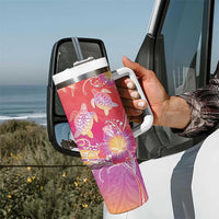 Polynesia Sea Turtle Couple Tumbler With Handle One Soul One Love