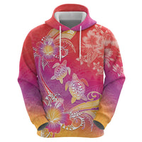 Polynesia Sea Turtle Couple Zip Hoodie One Soul One Love